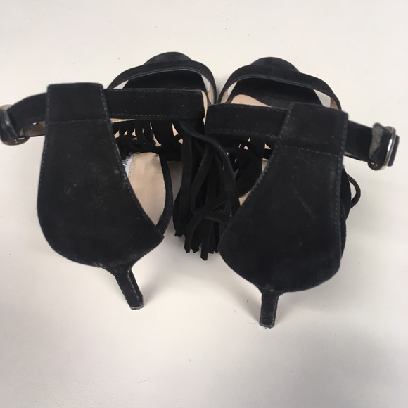 manolo black suede fringe chaos sandal - Picture 7 of 7